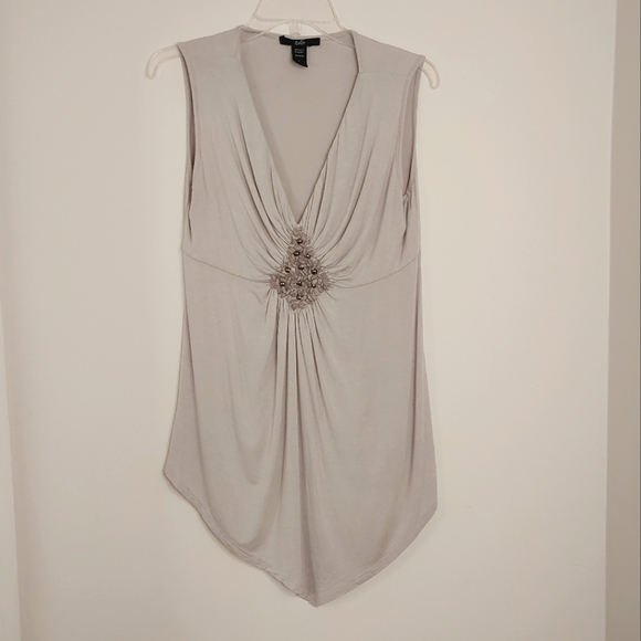 Rain Y2k grey beaded sleeveless top. Size L - Picture 2 of 5